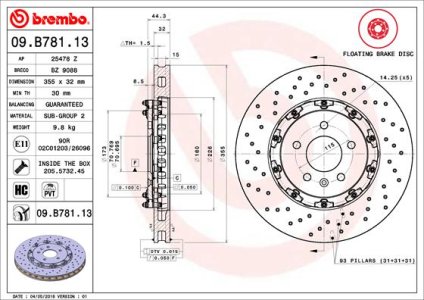 Tarcza hamulcowa BREMBO 09.B781.13 569088
