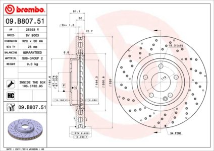 Tarcza hamulcowa BREMBO 09.B807.51 2464212712