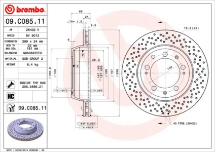 Tarcza hamulcowa BREMBO 09.C085.11 99335204102