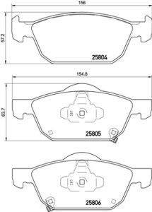Klocki hamulcowe BREMBO P28076 45022TV0E01 PRZÓD