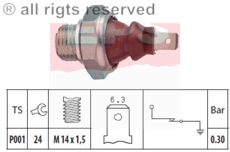 Czujnik ciśnienia oleju FACET 1.800.023 1252506