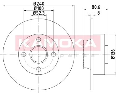 Tarcza hamulcowa KAMOKA 1031135 7701207823