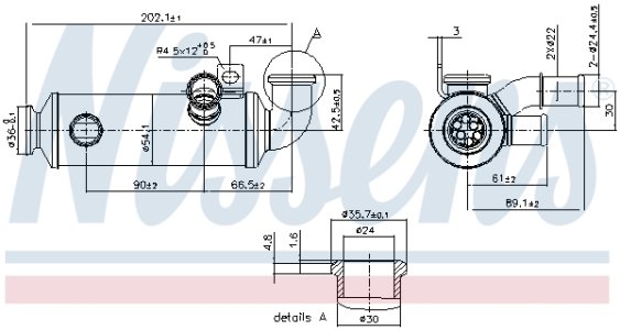 Chłodnica EGR NISSENS 989274 161863 FORD CITROEN PEUGEOT