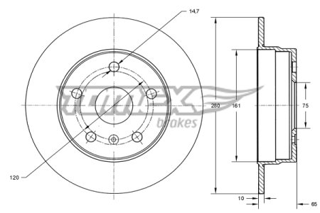TARCZA HAMULC. BMW 1 E81,E87 04-11 TYŁ
