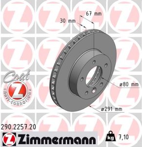 Tarcza hamulcowa ZIMMERMANN 290.2257.20 JLM1826
