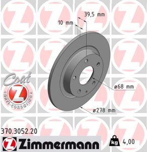 Tarcza hamulcowa ZIMMERMANN 370.3052.20 GHT226251
