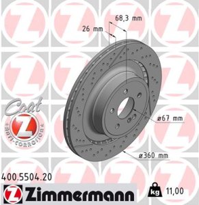 Tarcza hamulcowa ZIMMERMANN 400.5504.20 2124230412