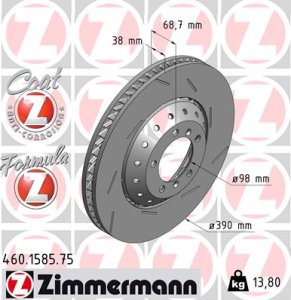 Tarcza hamulcowa ZIMMERMANN 460.1585.75 97035140600