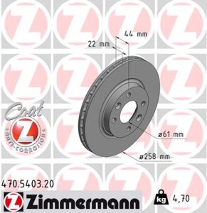 Tarcza hamulcowa ZIMMERMANN 470.5403.20 402062212R