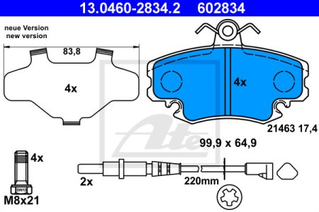 Klocki hamulcowe ATE 13-0460-2834-2 21463182