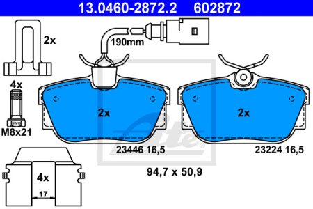 Klocki hamulcowe ATE 13-0460-2872-2 23224165