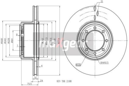 TARCZA HAMULC. IVECO DAILY III  06- TYŁ WEN