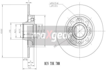 TARCZA HAMULC.+ŁOŻYSKO(ZEST. 1 SZT) PEUGEOT TYŁ