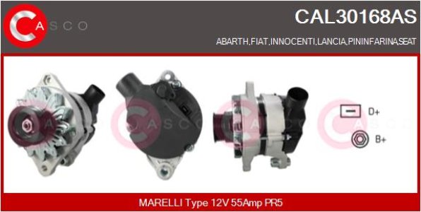 ALTERNATOR 12V 55A CASCO CAL30168AS 
