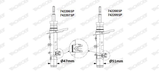 AMORTYZATOR MONROE 742209SP 9676636780 PEUGEOT  LP