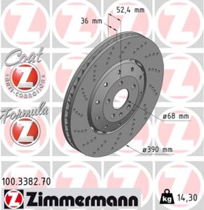 Tarcza hamulcowa ZIMMERMANN 100338270 4G0615301AH AUDI A6 AVANT RS6 QUATTRO  13