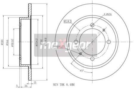 TARCZA HAMULC. VOLVO S40,V40  95-03 TYŁ