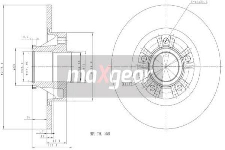 TARCZA HAM. OPEL T. VIVARO/TRAFIC 01- BEZ ŁOŻYSKA