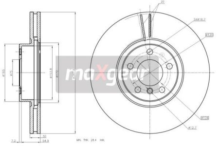 TARCZA HAM. BMW P. X5/X6 07- 348MM