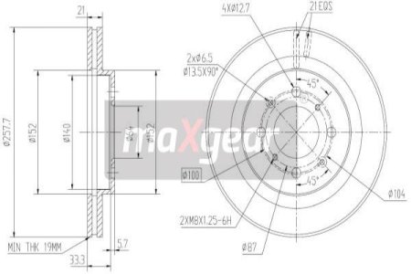 TARCZA HAM. HONDA P. JAZZ 02-/08-/CITY 08- 258MM WYS. 39,2MM