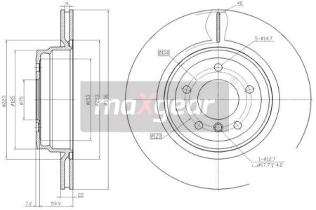 TARCZA HAM. BMW T. E90 320-335 05- 336X22