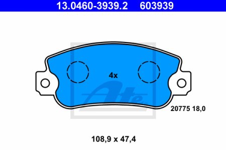 Klocki hamulcowe ATE 13-0460-3939-2 20775180