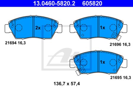 Klocki hamulcowe ATE 13-0460-5820-2 45022S5AE50