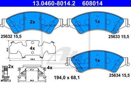 Klocki hamulcowe ATE 13-0460-8014-2 1723538