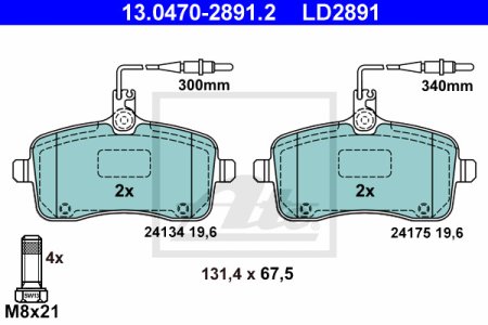 Klocki hamulcowe ATE 13-0470-2891-2 24134195