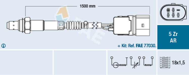 Sonda lambda FAE 75351 1K0998262D