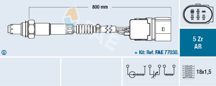 Sonda lambda FAE 75357 1K0998262H