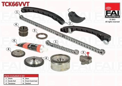 Zestaw łańcucha rozrządu FAI AutoParts TCK66VVT 13028ED000