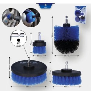 ZESTAW KOŃCÓWEK SZCZOTKOWYCH DO WIERTAREK, 4-SZT.