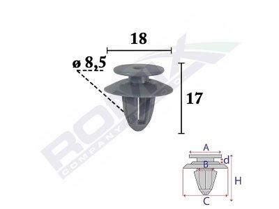 SPINKA TAPICERSKA KLAPY BAGAŻNIKA