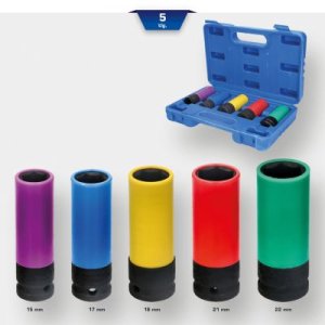 ZESTAW NASADEK UDAROWYCH 1/2 DO FELG ALUMINIOWYCH, 5-SZT