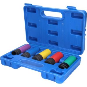 ZESTAW NASADEK UDAROWYCH 1/2 DO FELG ALUMINIOWYCH, 5-SZT