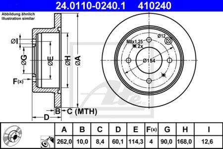Tarcza hamulcowa ATE 24-0110-0240-1 MB668083