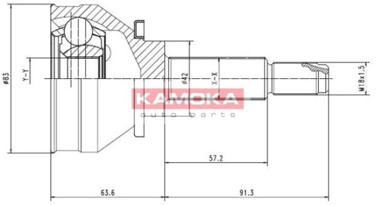 Przegub napędowy KAMOKA 6640 GKN302039