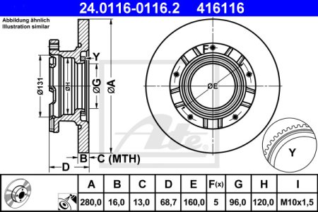 Tarcza hamulcowa ATE 24-0116-0116-2 1451161