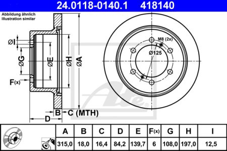 Tarcza hamulcowa ATE 24-0118-0140-1 MB618797