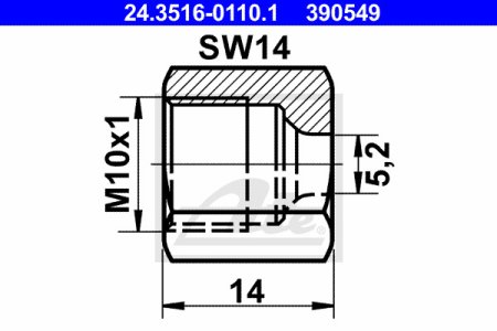KOŃCOWKA PRZEWODU HAMULCOWEGO M10X1 ATE 24351601101 K106
