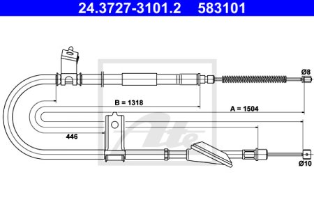 Linka hamulca ATE 24-3727-3101-2 5976002010