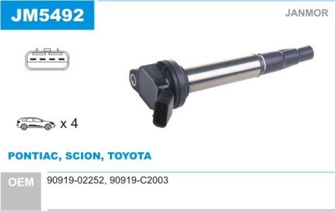 CEWKA ZAPŁONOWA JANMOR JM5492 9091902252 TOYOTA