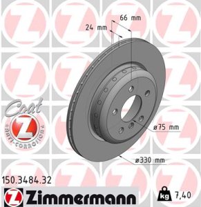 Tarcza hamulcowa ZIMMERMANN 150348432 34216775287 BMW 5 F10  10-  tył