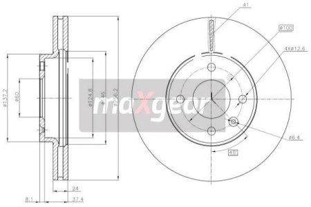 TARCZA HAM. CHEVROLET P. AVEO 11- KOŁA 14