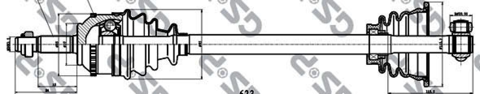 Półoś napędowa GSP 250307 7700112149