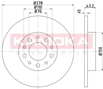 TARCZA HAMULC. TYŁ ALFA ROMEO 159 05-11, GIULIETTA