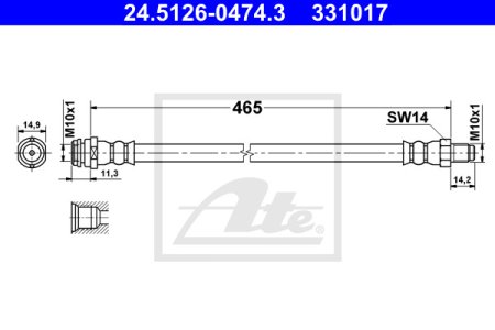 Przewód hamulcowy giętki ATE 24-5126-0474-3 1694280035