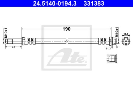 Przewód hamulcowy giętki ATE 24-5140-0194-3 7H0611776C