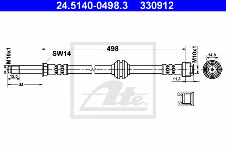 Przewód hamulcowy giętki ATE 24-5140-0498-3 6394280335
